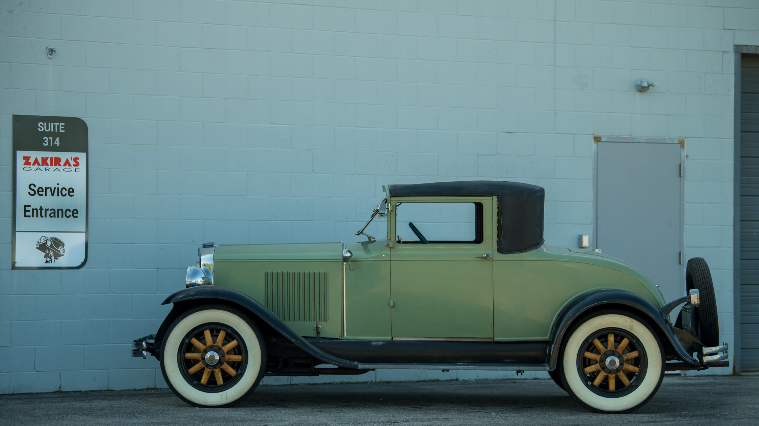 Classic Car Top Picture “Vintage car undergoing frame-off restoration”